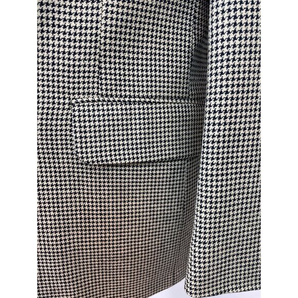 Nordstrom Mens Black and Beige Houndstooth Blazer Euro-300 Tailored USA Size M - Picture 7 of 11